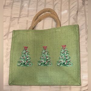 Cute Green Christmas Tree Tote Bag